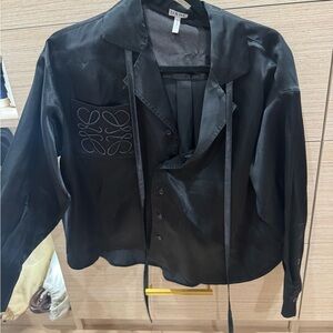 Loewe Women's Elegant satin  Black Button down
